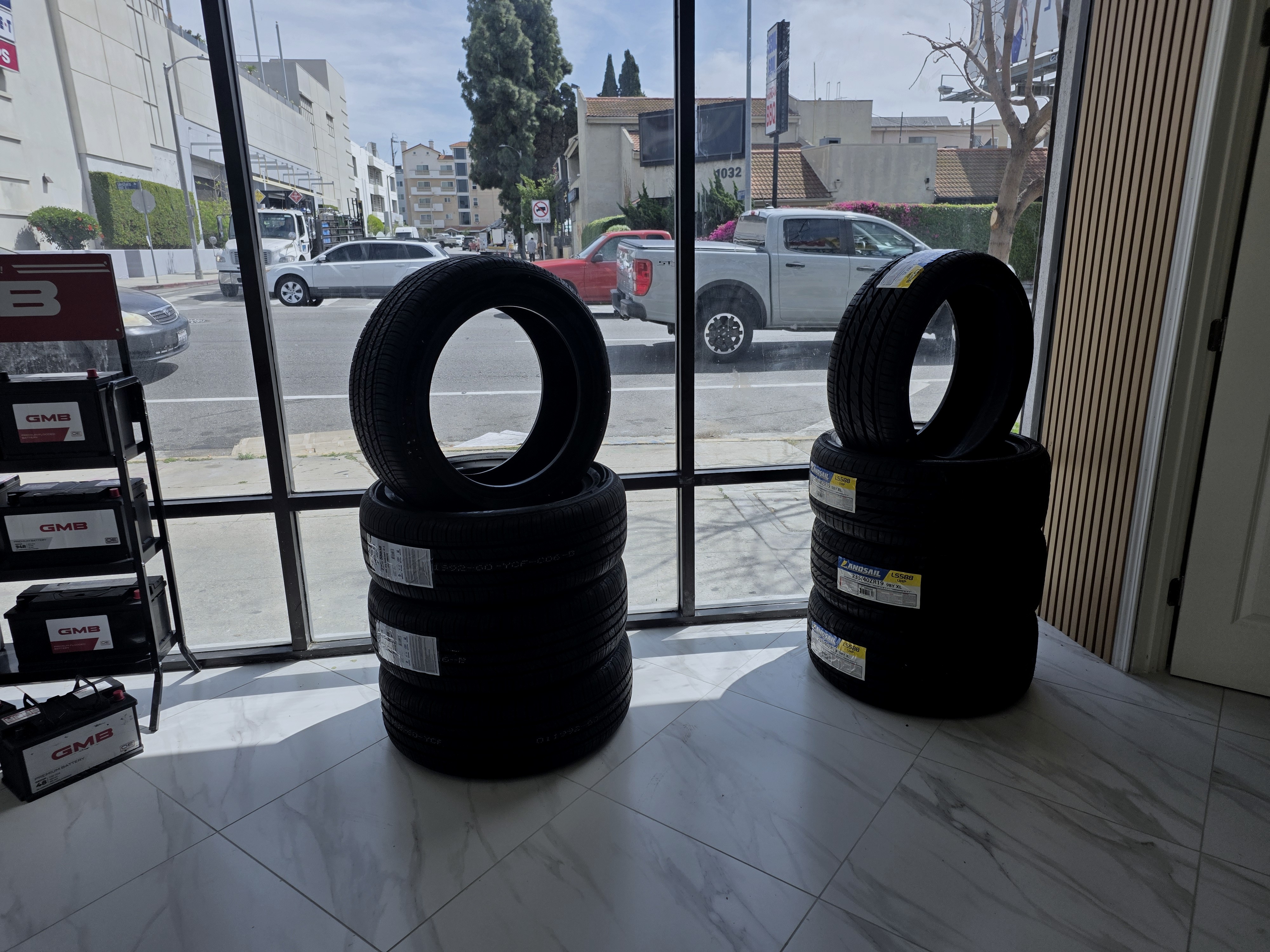 Tire showroom at Western Auto Glass & Tire Los Angeles